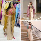 Chinon Silk Western Outfit For Trendy Wedding Sequence Embroidery Work