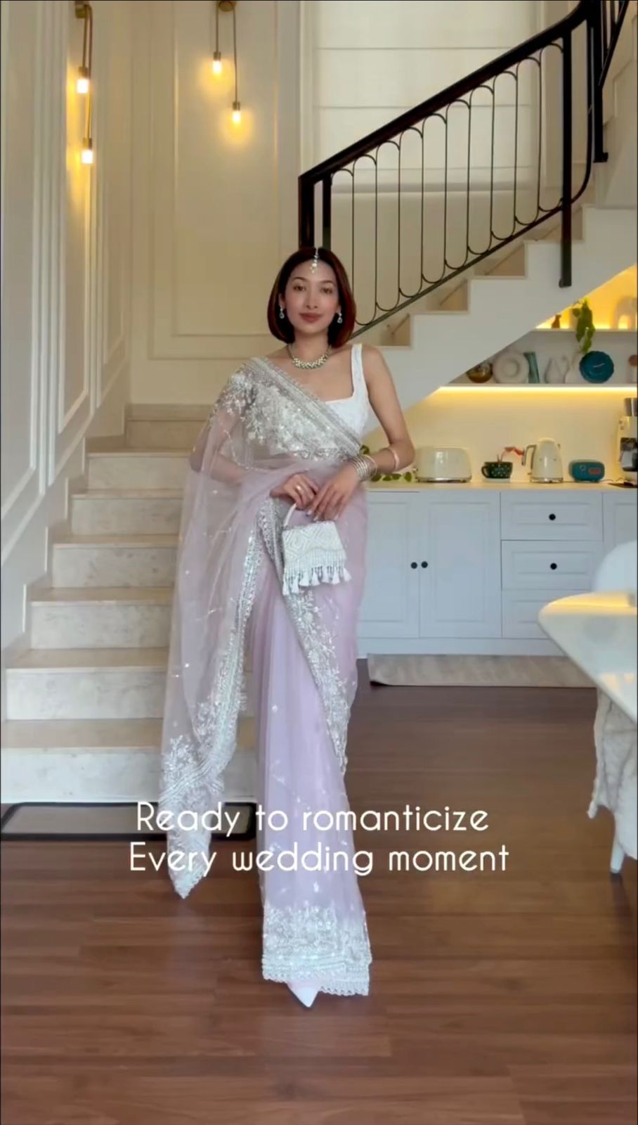 Nylon Net Fabric With Heavy Embroidery And Cut-work Border Saree