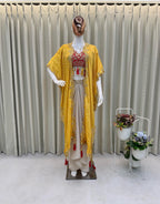 Chinon Silk Western Outfit For Trendy Wedding Sequence Embroidery Work