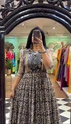 Black Colour Lanching Kalamkari Gown