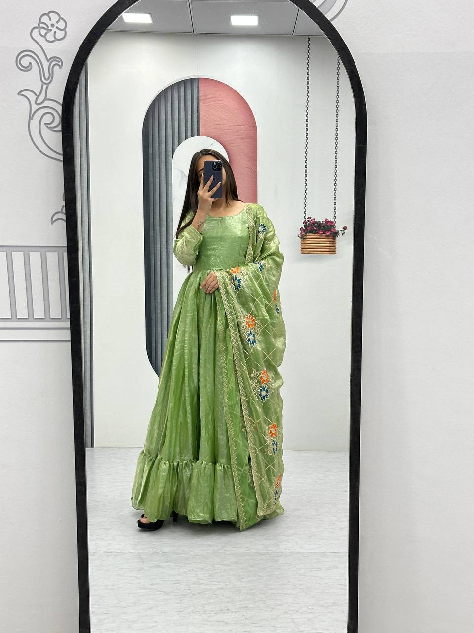 New Launching Gown Fendy Silk Embroidered Work