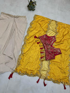 Chinon Silk Western Outfit For Trendy Wedding Sequence Embroidery Work