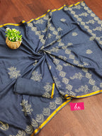 Mulmul Cotton Hand Block Printed Sarees