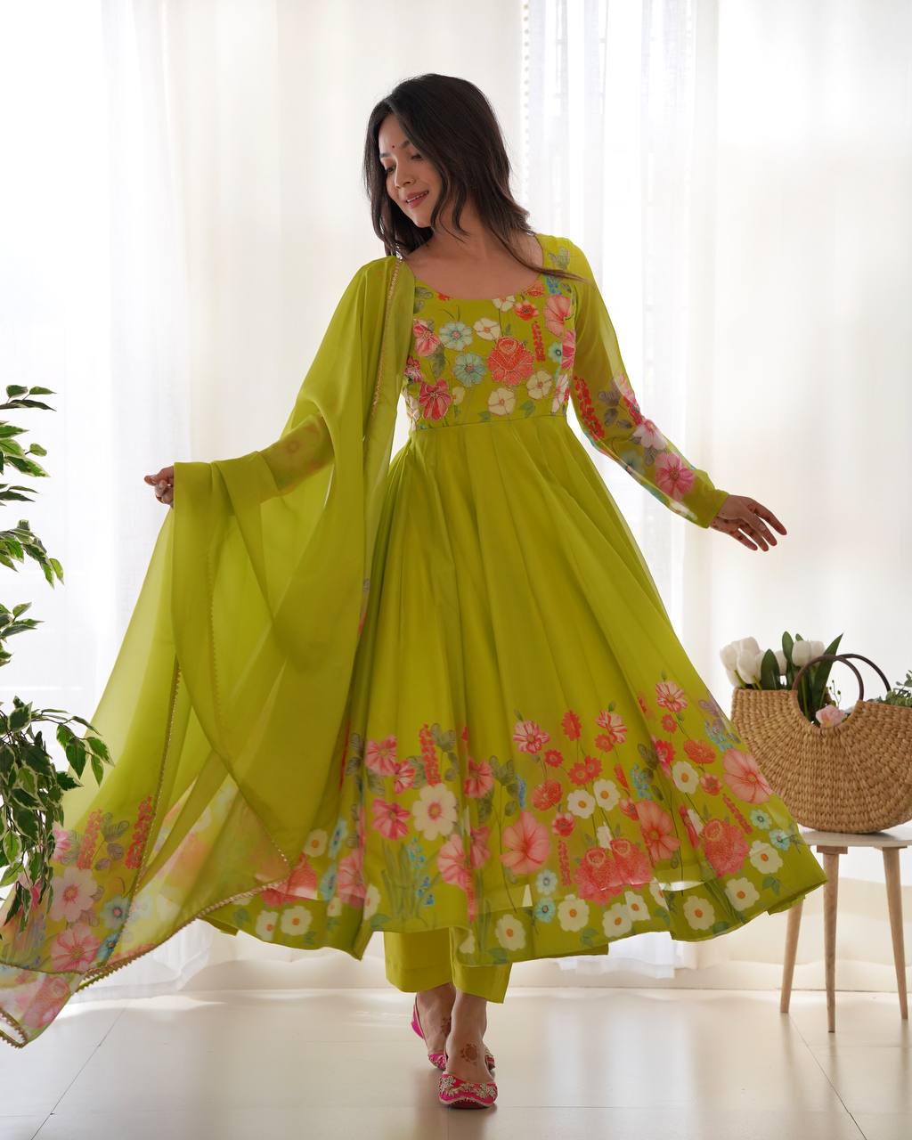 Liril Pure Soft Organja Silk Flower Position Outing Work Salwar Suit