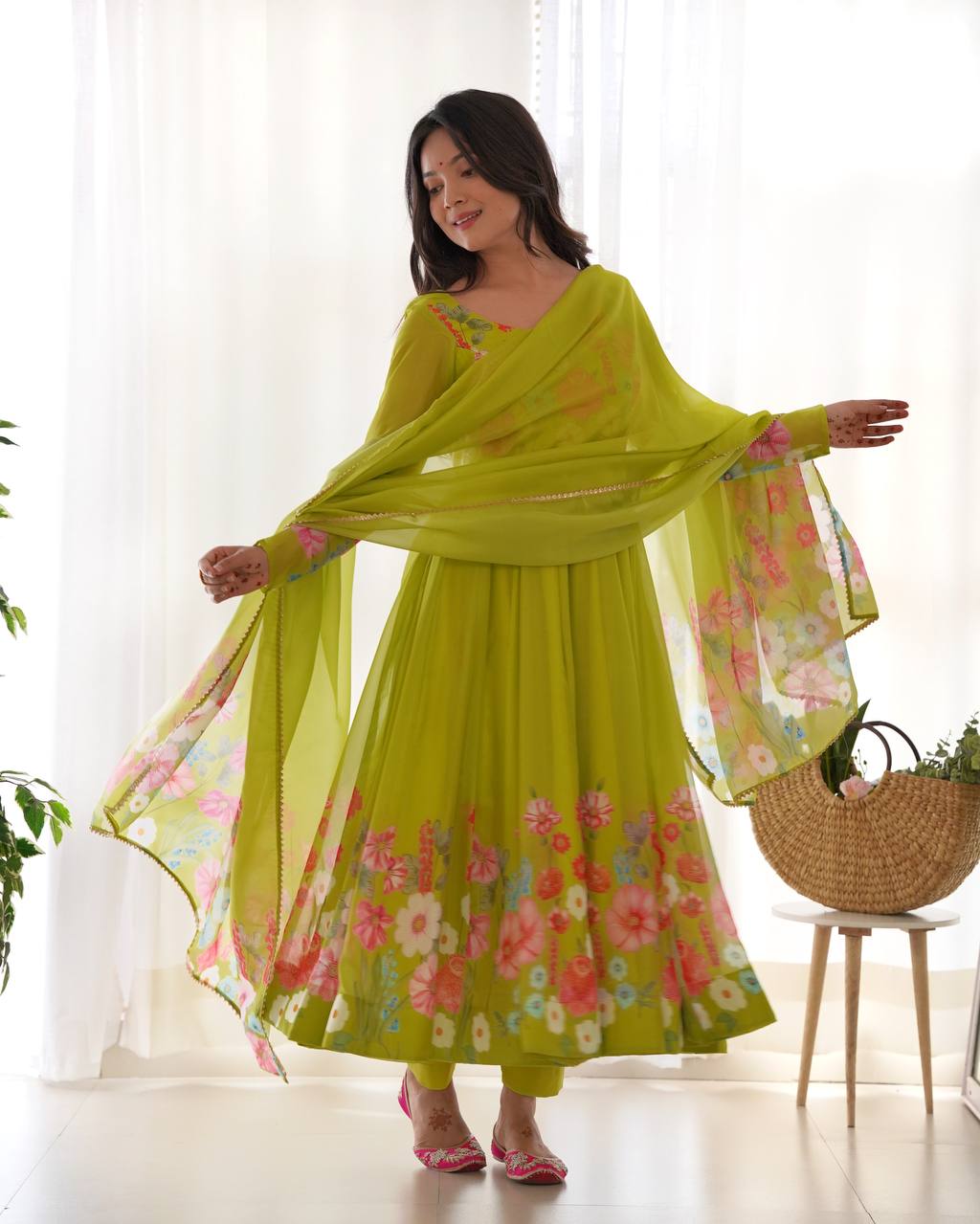Liril Pure Soft Organja Silk Flower Position Outing Work Salwar Suit