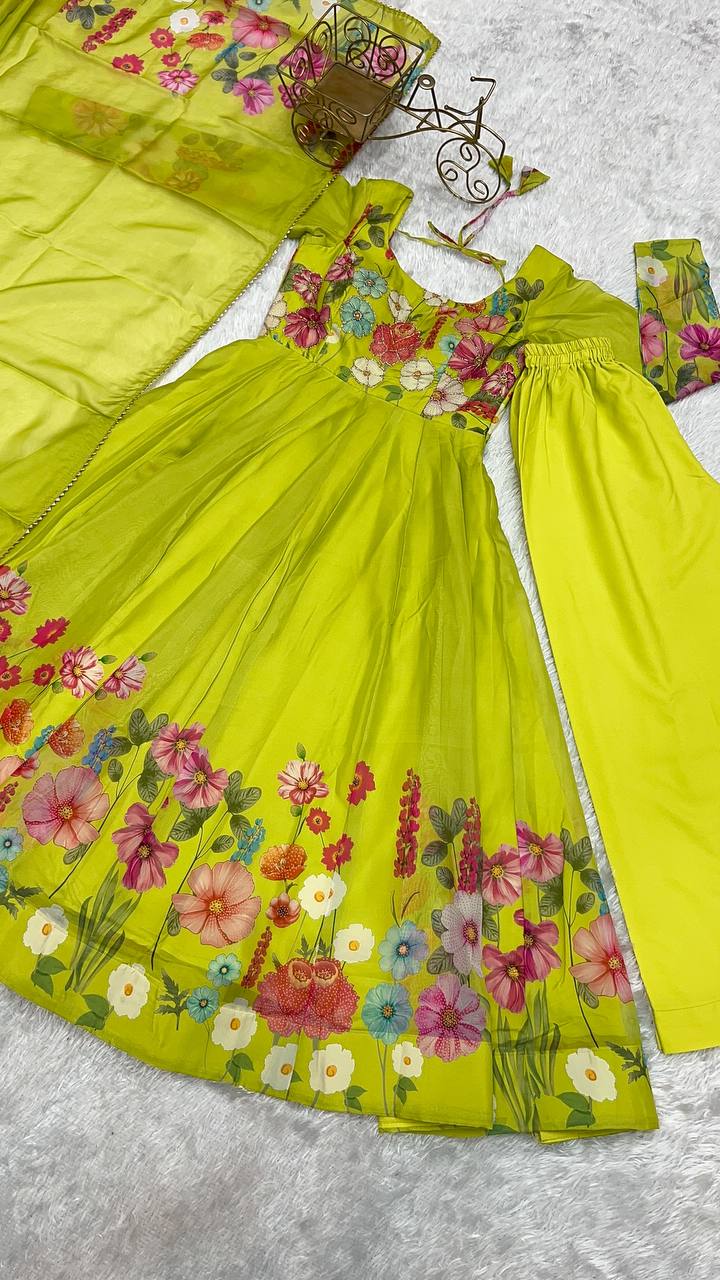 Liril Pure Soft Organja Silk Flower Position Outing Work Salwar Suit