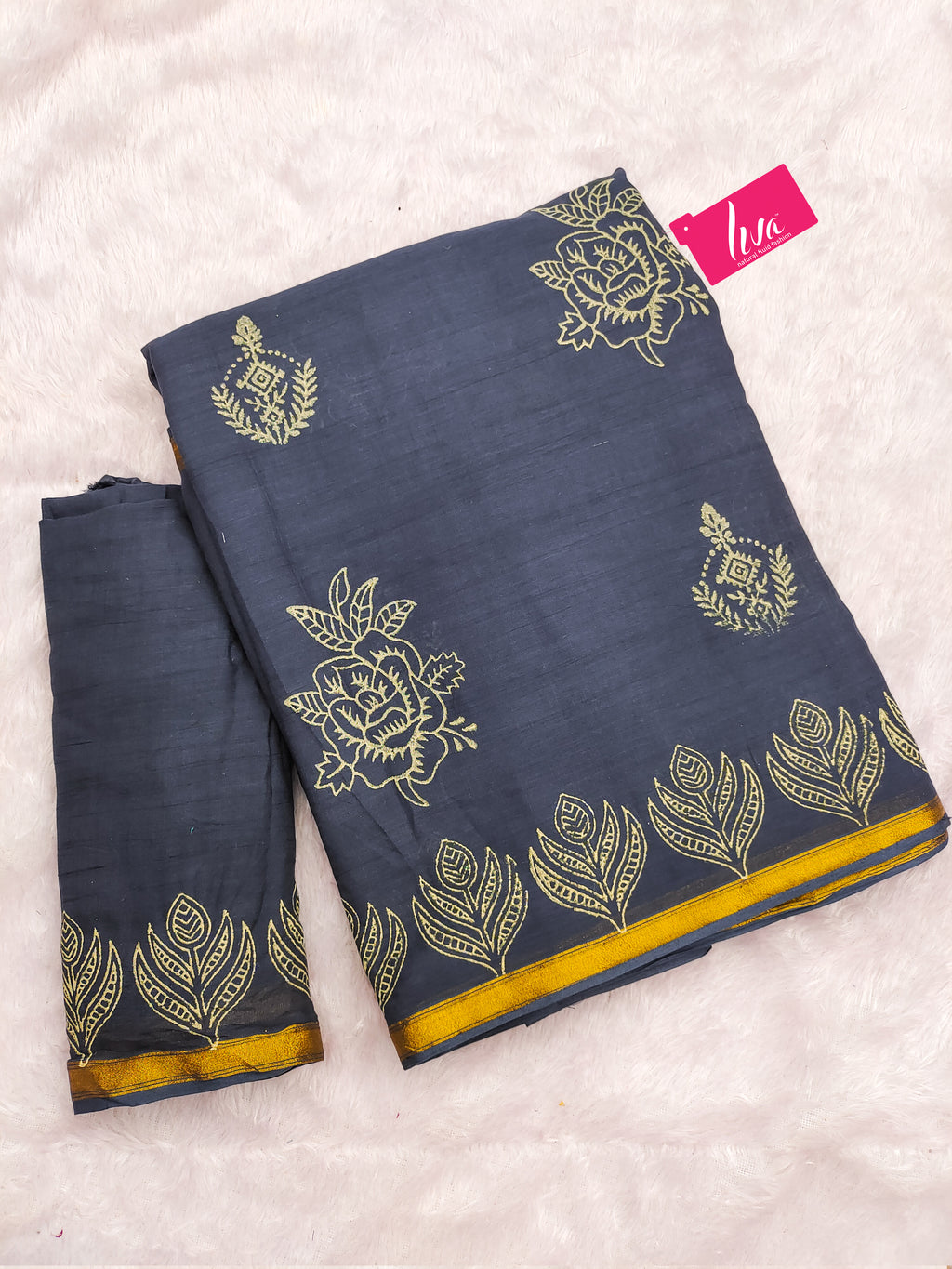 Mulmul Cotton Hand Block Printed Sarees