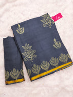Mulmul Cotton Hand Block Printed Sarees