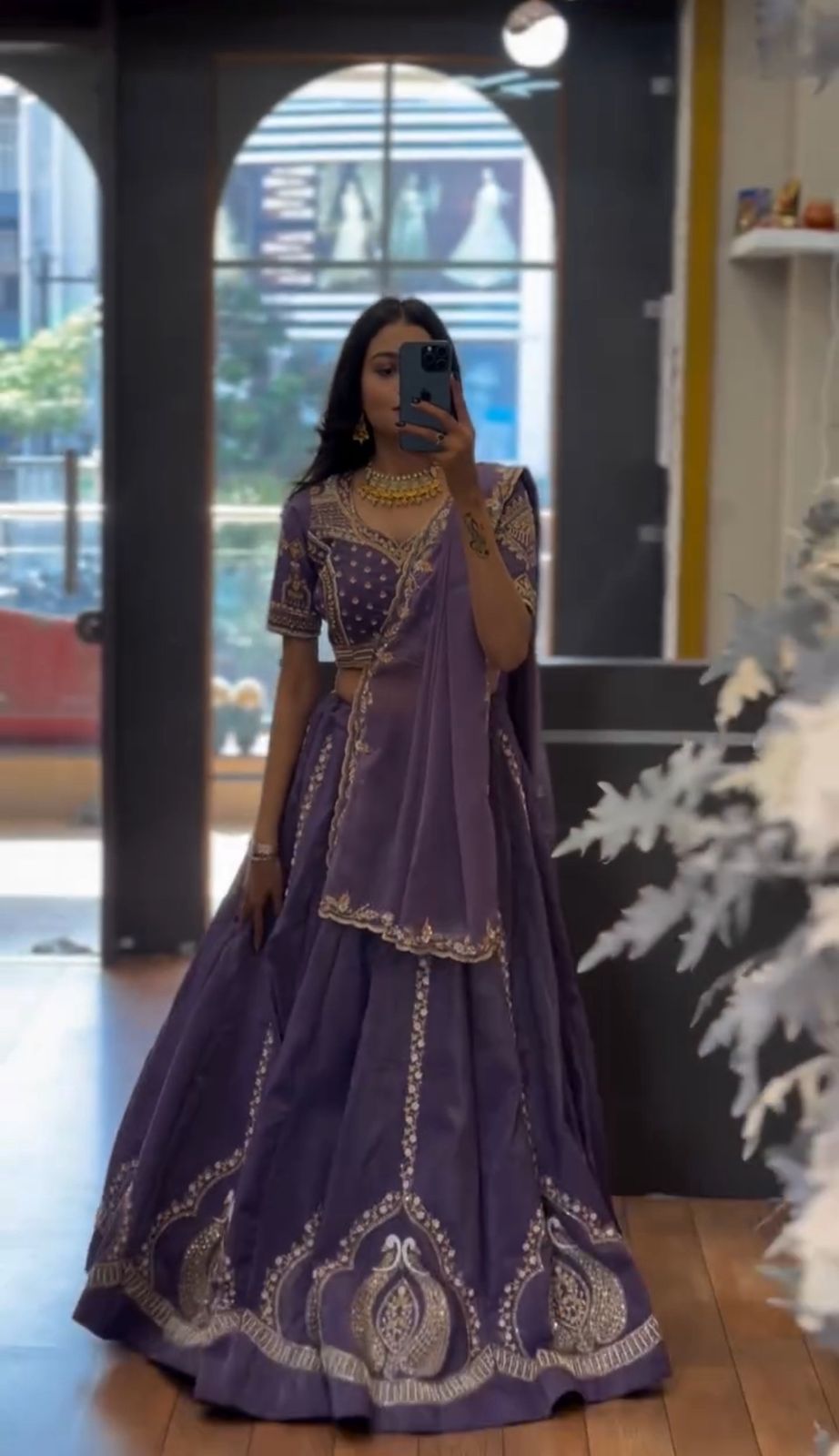 New Chinon Silk Party Wear Embroidery Thread Work Lehenga Choli