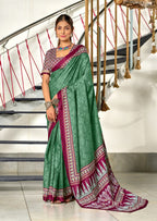 Green Designer Soft Cotton Saree