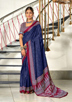 Blue Designer Soft Cotton Saree