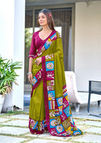 Mehendi Designer Soft Cotton Saree