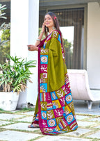 Mehendi Designer Soft Cotton Saree