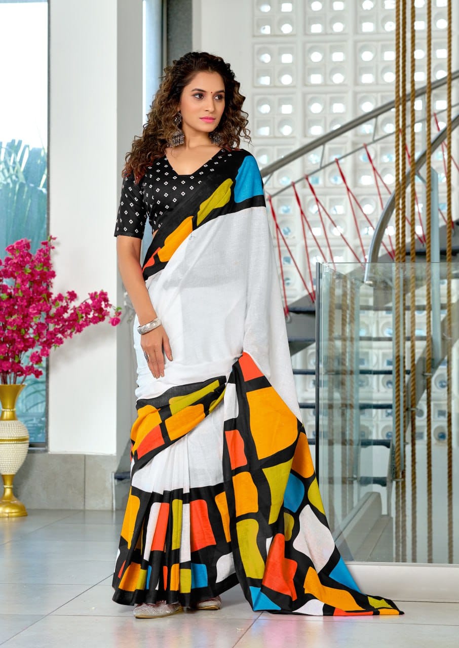 Black Designer Soft Cotton Saree