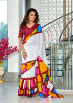 Maroon Designer Soft Cotton Saree