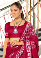 Pink Designer Soft Cotton Saree