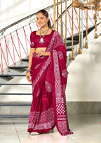 Pink Designer Soft Cotton Saree
