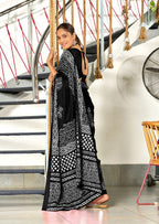 Black Designer Soft Cotton Saree