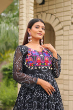 Black Color Traditional & Modern Ethnic Wear Stunning Bandhani Gowns