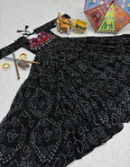 Black Color Traditional & Modern Ethnic Wear Stunning Bandhani Gowns