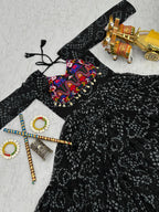 Black Color Traditional & Modern Ethnic Wear Stunning Bandhani Gowns